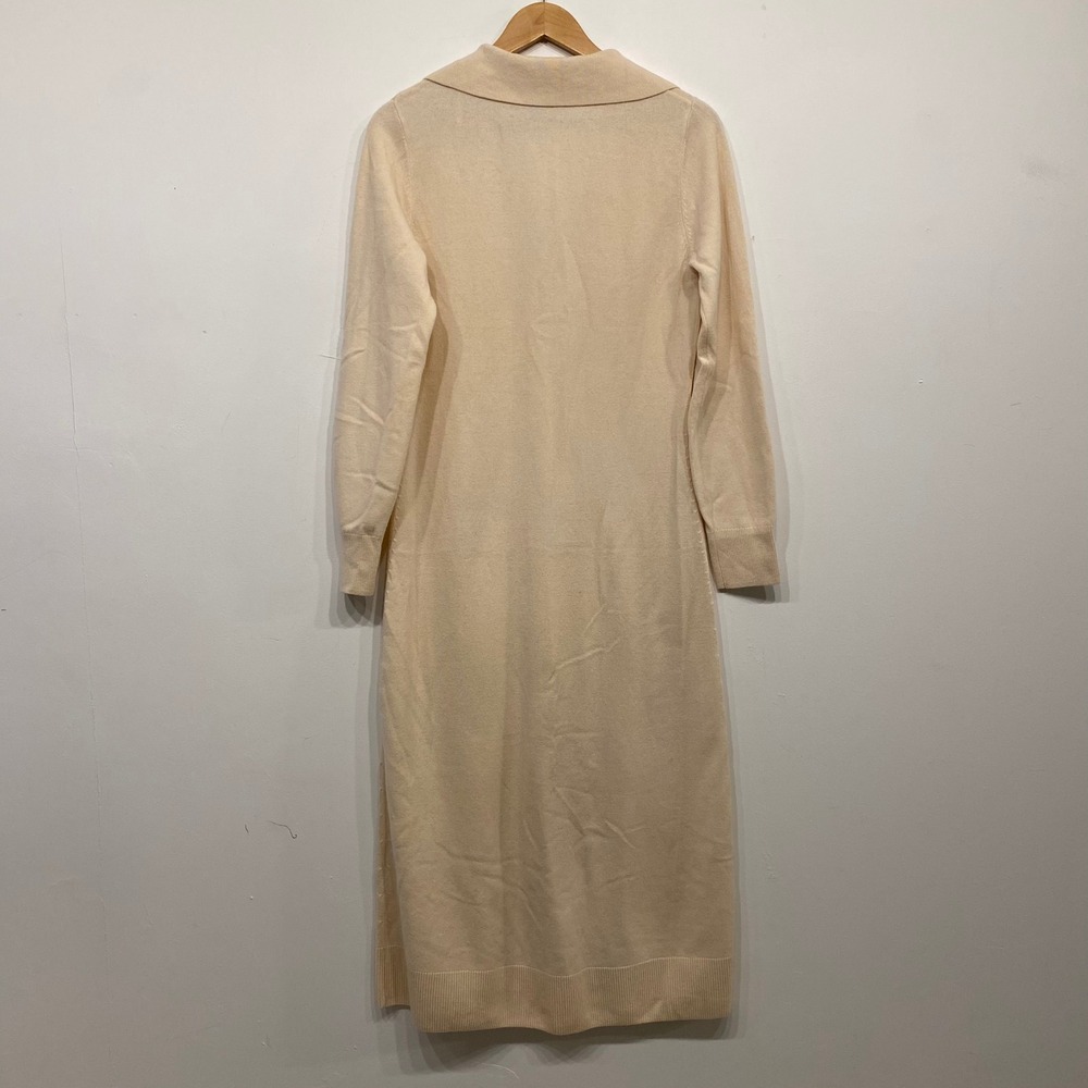 & Other Stories Wool Knit Polo Midi Dress Cream Beige Womens S - Picture 2 of 7